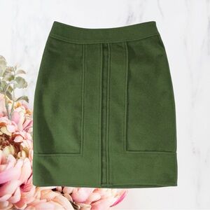 Ann Taylor Mini Skirt Size 4 Green Wool Rabbit Hair Blend Mod 60s Retro Lined